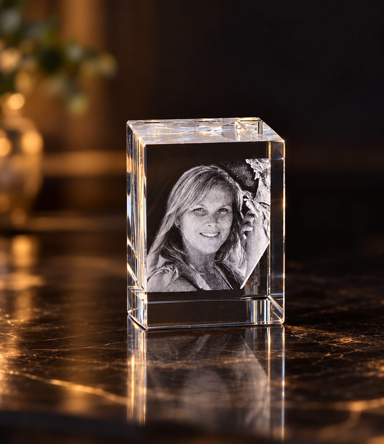 2D foto in glas - rechthoek - 3x4x3cm