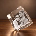 3D foto in glas - kubus staand op een hoek