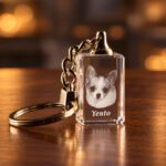 3D foto in glas - sleutelhanger met huisdier