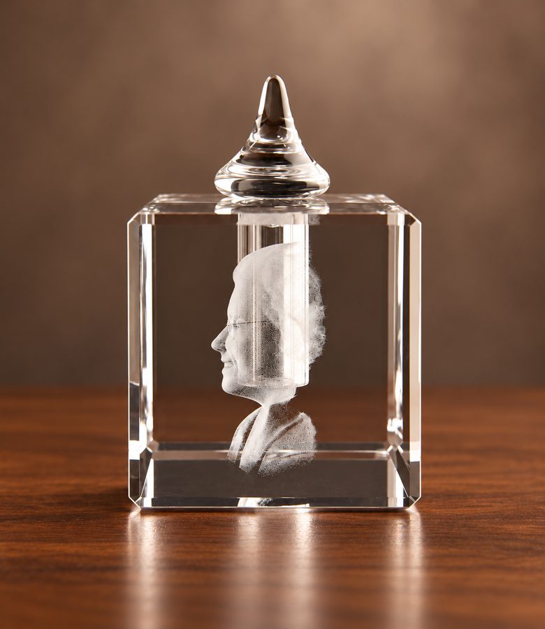 3D foto in glas - urn - zijaanzicht