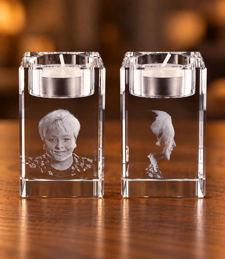 3D foto in glas - Waxinelichthouder - 8x5x5 cm - Kristal Glas - Afbeelding 7