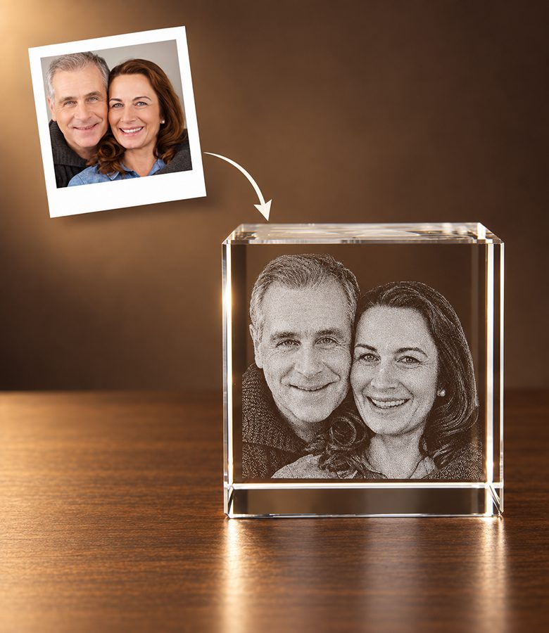 3d foto in glas - 4 x 4 x 4 cm