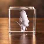3d foto in glas - 4 x 4 x 4 cm - zijaanzicht