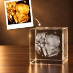 3D foto in glas - kubus - 5x5x5cm - originele foto - geboorte echo