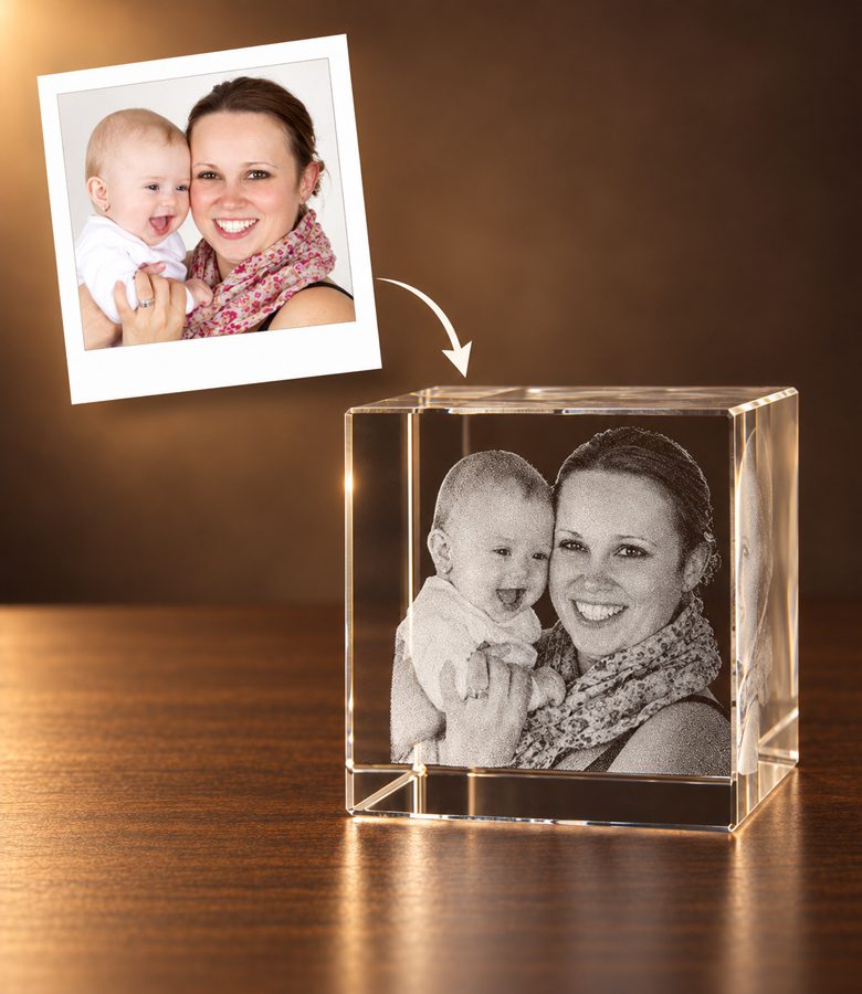 3D foto in glas - kubus - 5x5x5cm