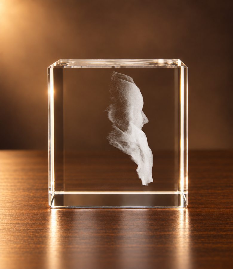 3D foto in glas - kubus - 5x5x5cm - zijaanzicht