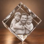3D foto in glas - kubus staand op een hoek