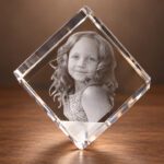 3D foto in glas - kubus staand op een hoek