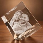 3D foto in glas - kubus staand op een hoek