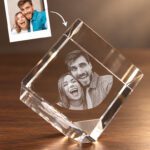 3D foto in glas - kubus staand op een hoek