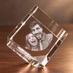 3D foto in glas - kubus staand op een hoek