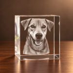 3D foto in glas - kubus - huisdier - hond