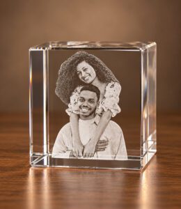 3D foto in glas - Kubus 10 cm  - Kristal Glas