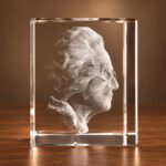 3D foto in glas - kubus - 1 portret - zijaanzicht