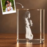 3D foto in glas - kubus - 2 portretten - zijaanzicht