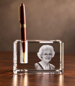 3D Foto in glas - Penhouder - 5x5x8cm - kristal glas