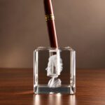 3D foto in glas - penhouder - zijaanzicht