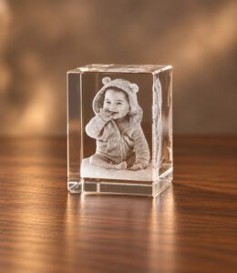 3D foto in glas - Rechthoek Blok - 3x3x4 cm - Kristal Glas