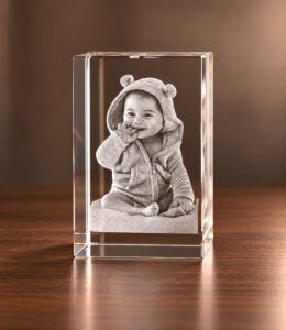 3D foto in glas - Rechthoek Blok - 4x4x6 cm - Kristal Glas