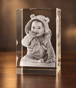3D foto in glas - Rechthoek Blok - 5x5x8 cm - Kristalglas