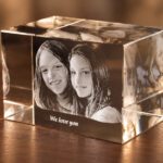 3D foto in glas - rechthoekig blok - 2 portretten