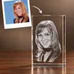 3D foto in glas - rechthoek blok - 1 portret