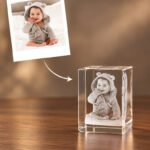 3D foto in glas - rechthoekig blok - 1 portret