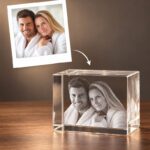 3D foto in glas - rechthoekig blok - 2 portretten