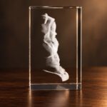 3D foto in glas - rechthoekig blok - 1 portret - zijaanzicht