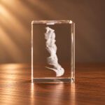 3D foto in glas - rechthoekig blok - 1 portret - zijaanzicht