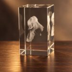 3D foto in glas - rechthoekig blok - huisdier - hond - zijaanzicht
