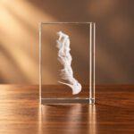 3D foto in glas - rechthoekig blok - 1 portret - zijaanzicht
