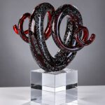 Fortado glazen sculptuur met graveerplaatje