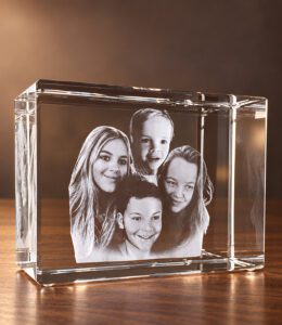3D foto in glas - Rechthoek Blok - 20x15x10 cm - Kristal Glas