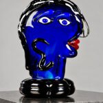 Glassculptuur Head mondgeblazen glazen hoofd 35 cm