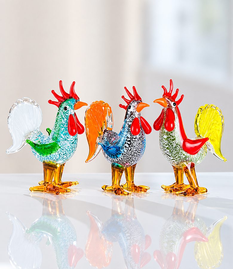 Glazen haantje handgemaakt van mondgeblazen glas