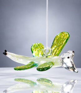Glazen libelle met koordje - mondgeblazen glazen decoratie