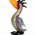 Glazen pelikaan decoratief vogelbeeld van 24 cm
