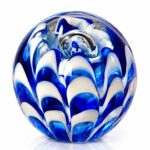 Glazen presse-papier Azzuro blauw wit glas