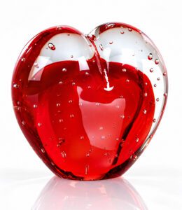 Glazen presse-papier Hart - decoratief hart van glas