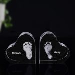 foto in glas babyvoetje in glazen hart