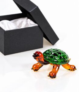 Klein glazen schildpadje - geblazen gekleurd glas