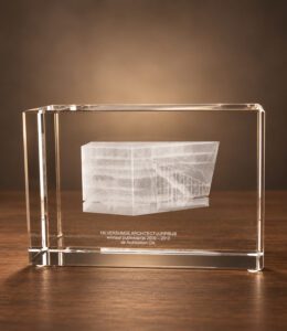 2D foto in glas - Rechthoek blok 8x8x12 cm - Kristal Glas