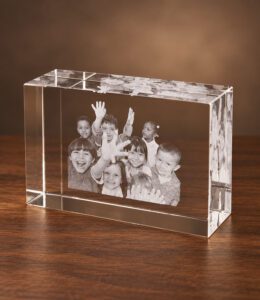 2D foto in glas - Rechthoek blok  6x9x3 cm - Kristal Glas