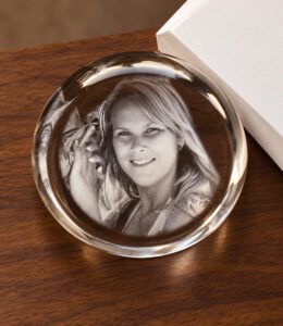 2D foto in glas - Presse-Papier rond - Kristal Glas