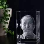 Foto in glas - 3D gezicht in glas