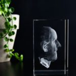 Foto in glas - 3D gezicht in glas