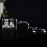 Sleutelhanger foto in glas