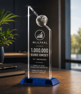 Globe Blue Award - 17 cm