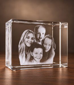 2D foto in glas - Rechthoek blok  20x15x10 cm - Kristal Glas